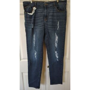 Lucky & Blessed (L&B) Mid-Rise Distressed Skinny Jeans Size 16